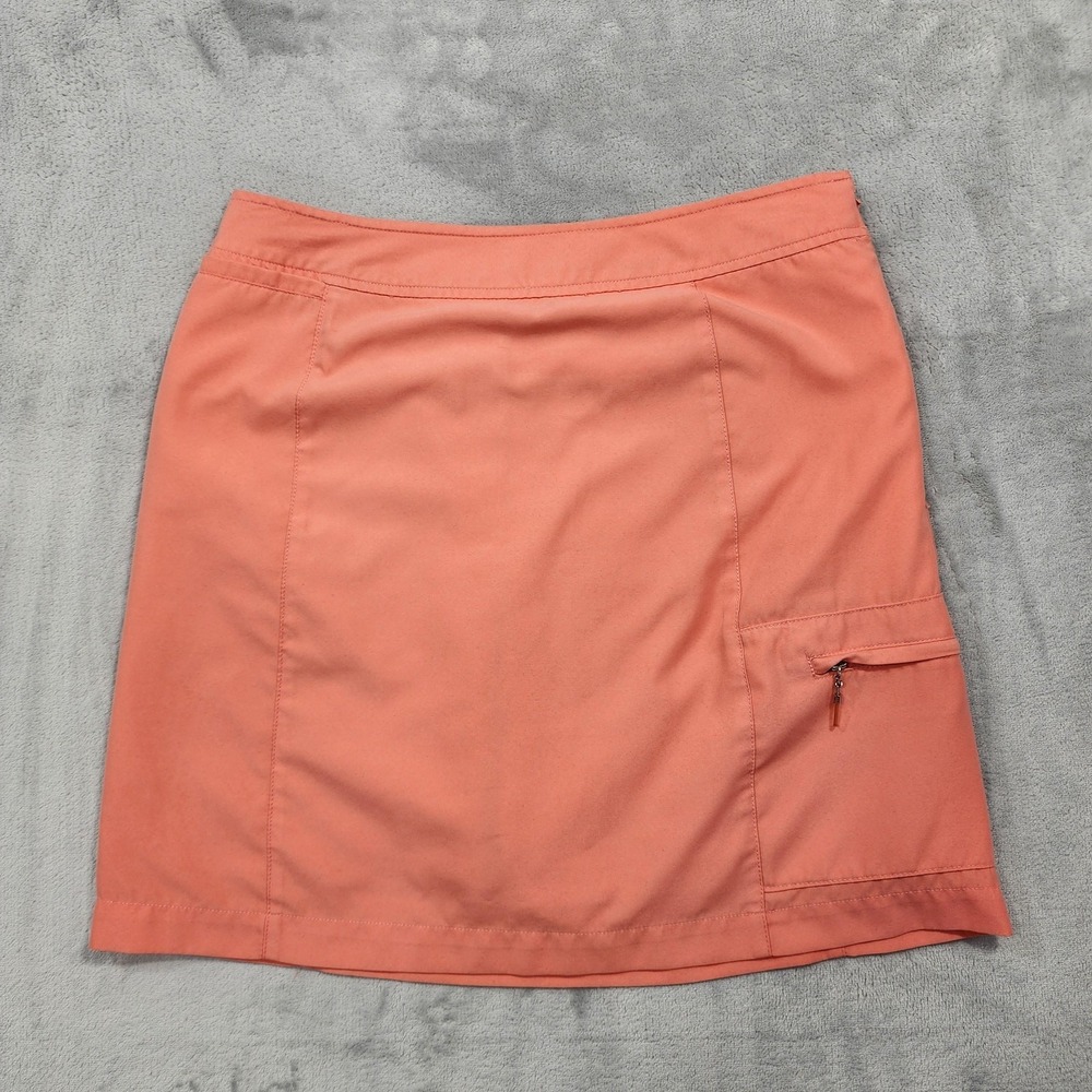 IZOD Skort Womens 4 Orange X-tra Dry Microfiber Cargo Side Zip Lined Tennis Golf